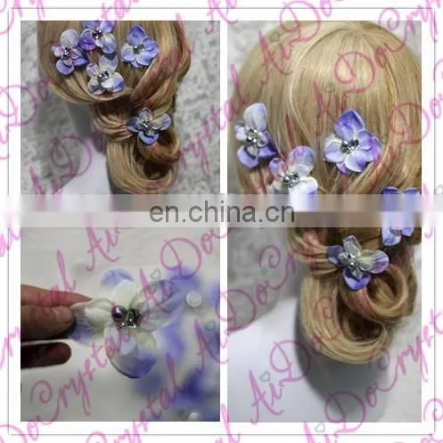 Aidocrystal Flower Hair Accessories Purple,hair Accesories for Wedding,fashion Hair Clip Accessories photo-3