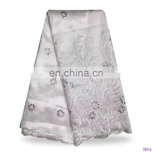 High Quality Raw Silk George Lace Fabric With Sequins Indian Raw Silk George Fabrics S170307002 photo-3