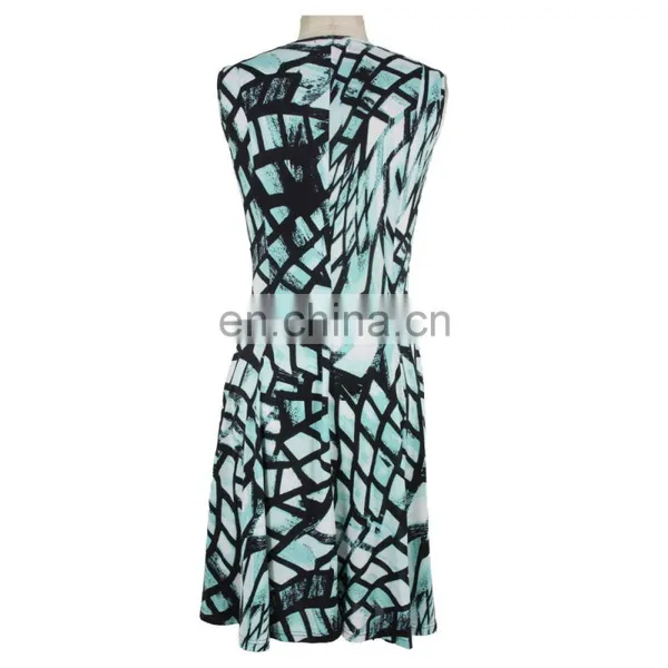 Abstract Print Milky FDY Fabric Old Women Dress Women Wear photo-4