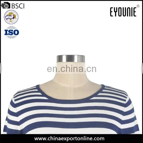 Latest Design Ladies Fashion Spring Knitting Machine Price Striped Women Sweater photo-3