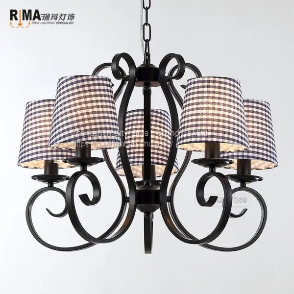 RM1426 Home Fabric Lamp Shade Matt Black Modern Fancy Wall Lamp photo-2