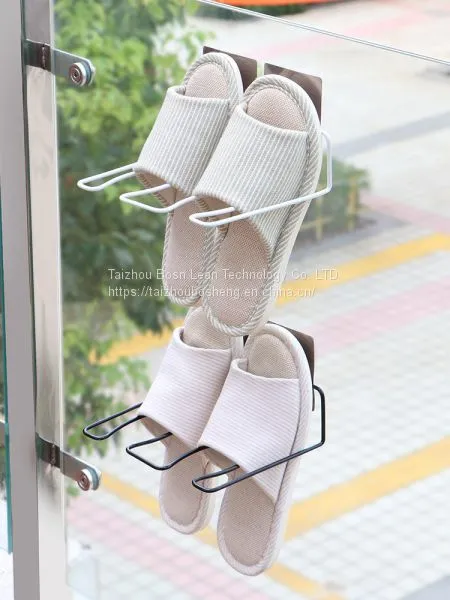Wall Mounted Shoe Storage Rack Iron Shoe Rack Bathroom Slipper Rack Stand photo-3