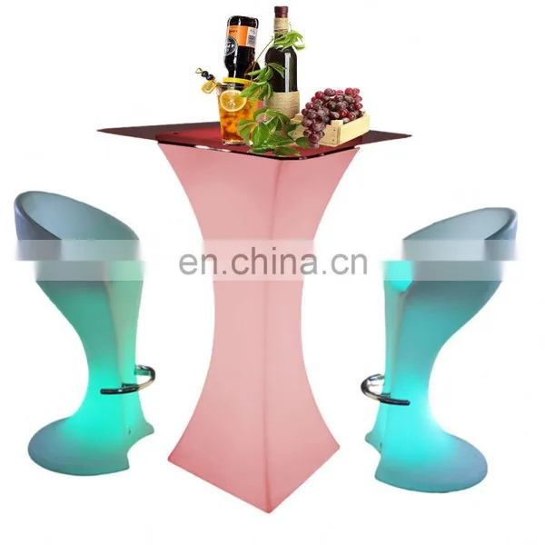Stand up Bar Tables /Elegant Power Modern Nightclub Disco Square LED Furniture Shinning Cocktail Bar Coffee Table photo-5