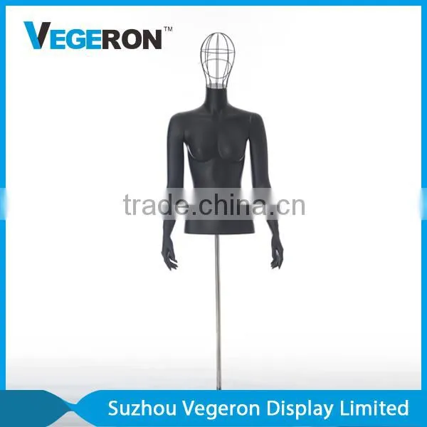 Half Body Female Torso Mannequin With Metal Head