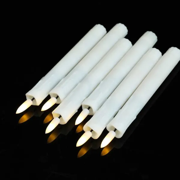17.5cm Remote Control 3D Real Teardrop Plastic Led Taper Flameless Dinner Candle Light for Wedding Party Decoration photo-2