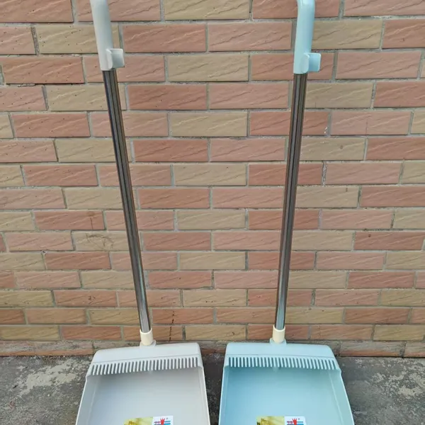 Plastic Dustpan Sets With Broom and Plastic Toilet Brush Manufacturer With Wood Handle Foldable Style photo-4