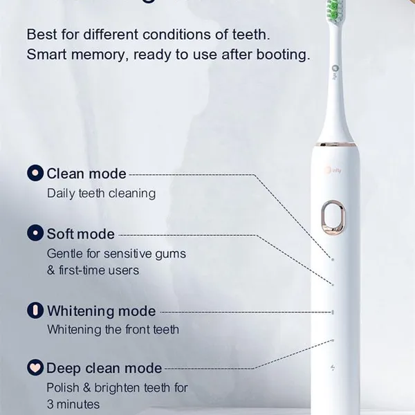 Infly PT02 White & Black Sonic Electric Toothbrush photo-3