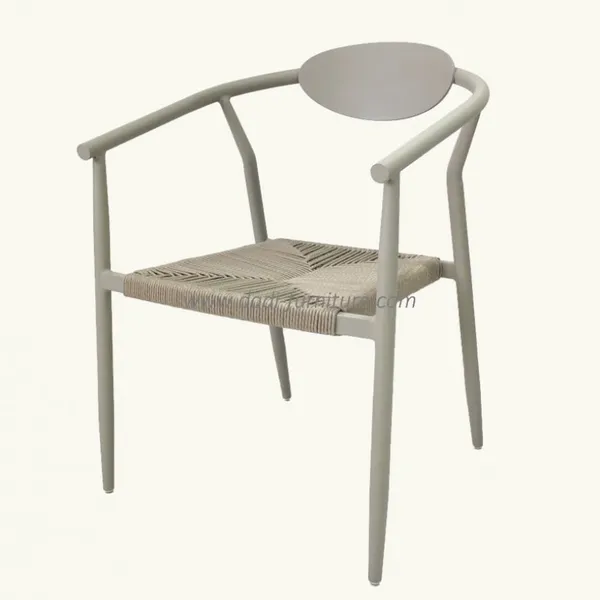 Guangdong Factory Wholesale Price Patio Stackable Dining Chair Aluminium Frame Sklum Chair photo-3