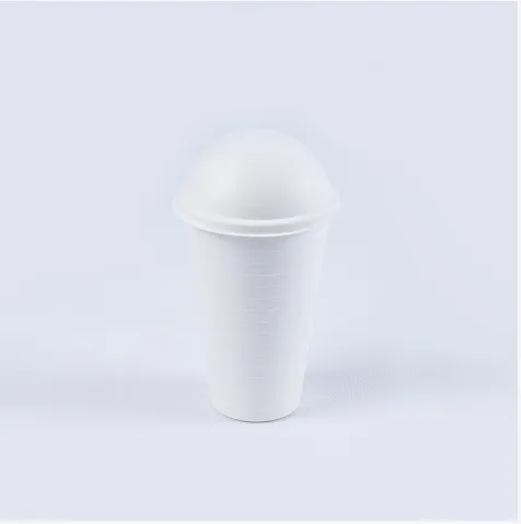 80mm Bagasse Disposable Dome Lid With Straw Hole