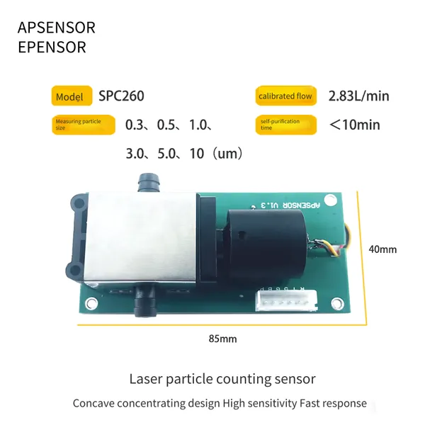 Epsonso Spc260 Laser Scattering Particle Counting Sensor, Industrial-grade Miniature Particle Counting Sensor photo-3