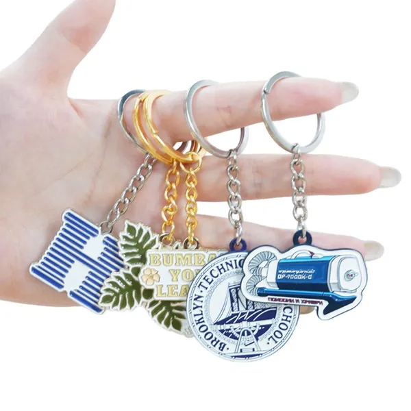 High Quality Custom Keychain Metal Material Personalized Hard Enamel Soft Dyed Colorful Metal Plated Keychain Charms photo-2