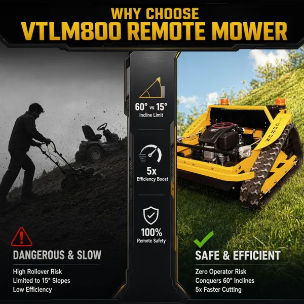 VIGORUN VTLM800 AI Controlled Lawn Mower Commercial-Grade Endurance Bush Whacker Mower For Tea & Coffee Plantations photo-3