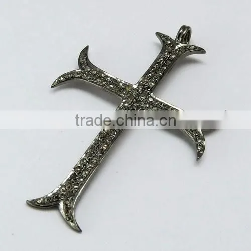 Men's Lord's Prayer Cross Diamond 925 Sterling Silver Pendant, Silver Jewelry India, Handmade Silver Jewelry photo-5