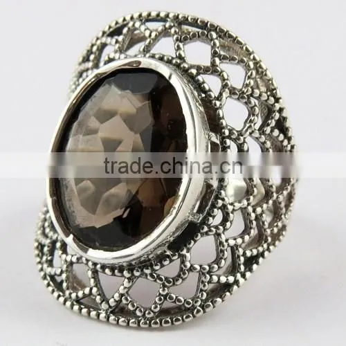 Genuine Smoky Quartz Ring, Gemstone Silver Jewelry, Online Silver Jewelry photo-5