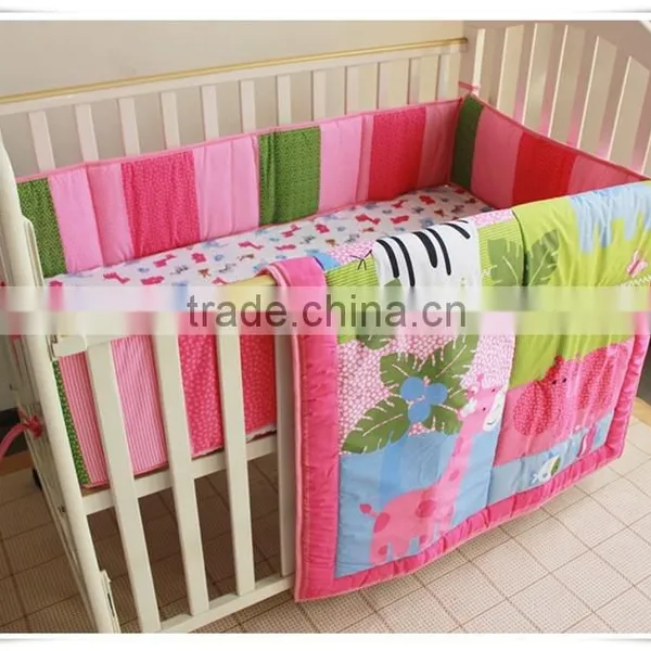 Pink Animals Baby Fitted Bed Skirt From Professional Manufacturer