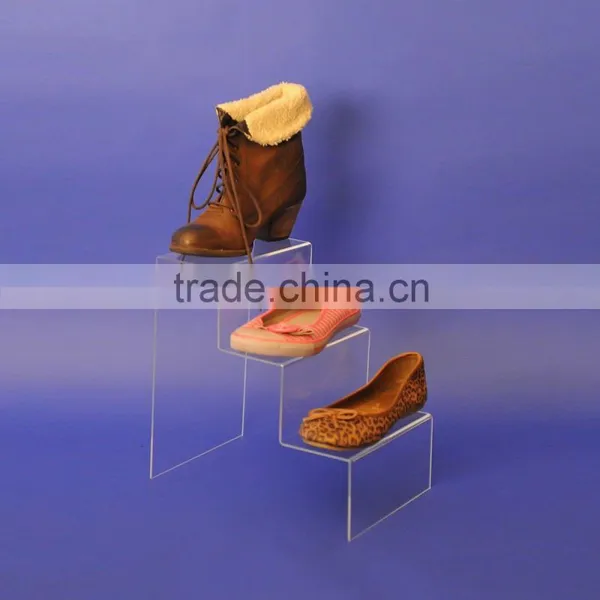 Stepped Freestanding Clear Acrylic Shoe Display Stand Retail Display photo-4