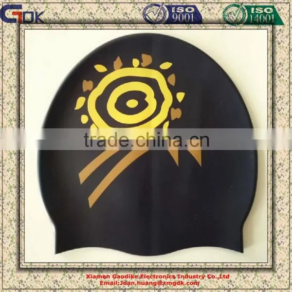 Funny Printing Silicone Swim Cap for Ear Protection