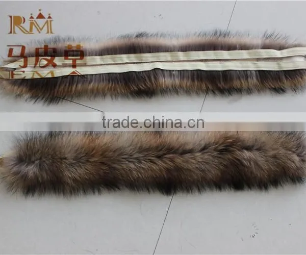 100% Good Quality Raccoon Fur Trimming / Raccoon Fur Collar/natural Raccoon Strips photo-5