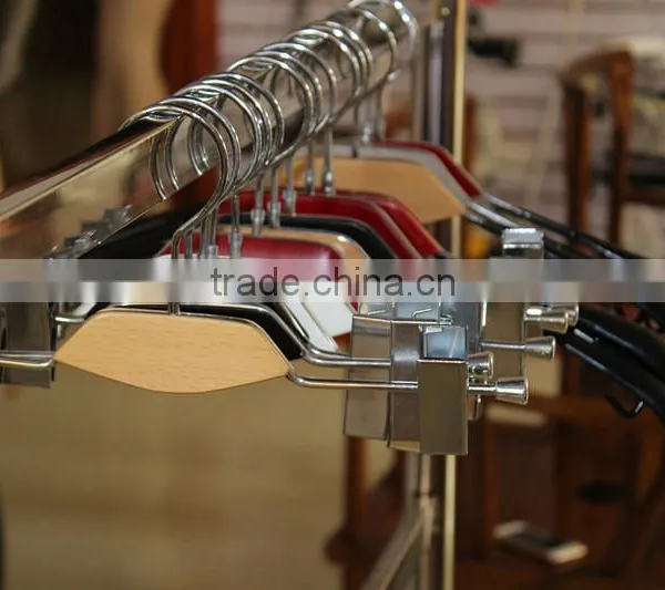 Plastic Wooden Colorful Trouser Hanger Upscale Window Show Factory A-14 photo-2