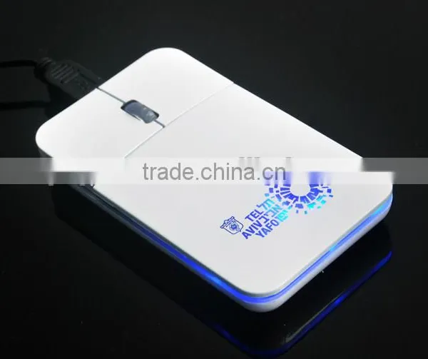 Laptop USB Wired Super Slim Flat Mouse With LED Logo photo-3