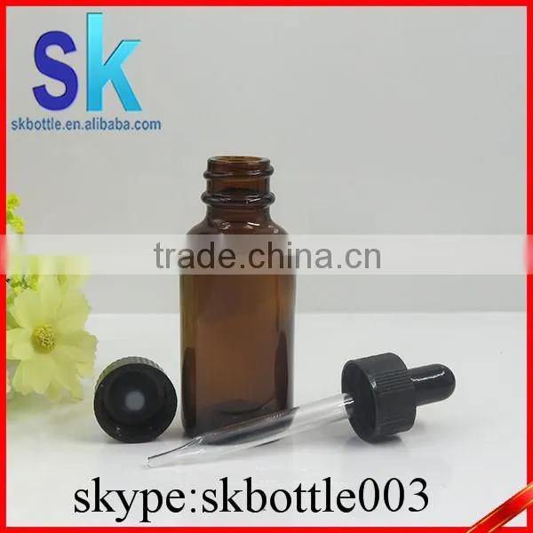 30ml Amber Round Boston Glass Bottle With Glass Pipette Bottle photo-3
