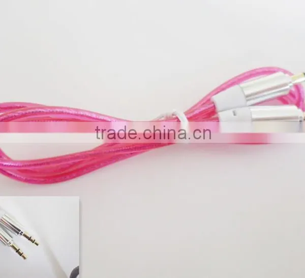 DC3.5 Transparent Colorful Audio&Video Cable With Aluminum Foil /5 Colors photo-3