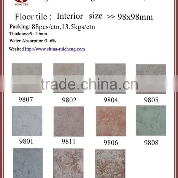 Glazed Porcelain Tile 98x98mm From Factory