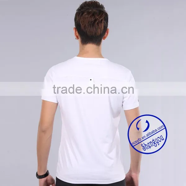 Custom 2015 100 Cotton Mens V-neck t Shirt Wholesale China photo-3