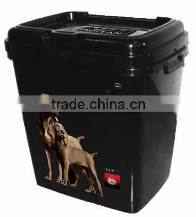 H513 15KG 40liter Rectangle Shape Plastic PET Dog Food Container Quality Choice