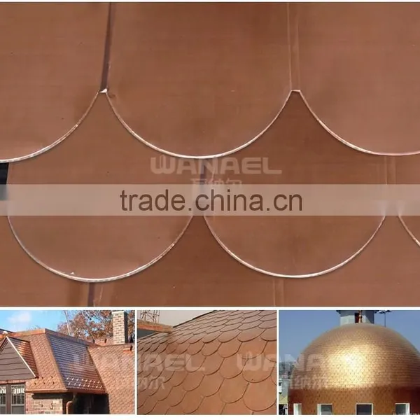 Roofing Materials Wanael Fish Scale Copper Roof Tile,copper Shingle for Roof, Copper Roofing Tiles photo-3