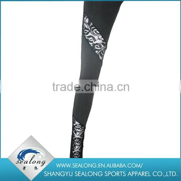 Popular Women Leggings Hot Sale Black Lace Stitching Girls Leggings photo-5