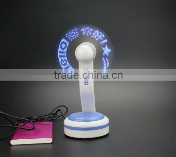 Many Models Most Popular Logo Flashing Mini Promotional Led Custom Message Fan photo-2