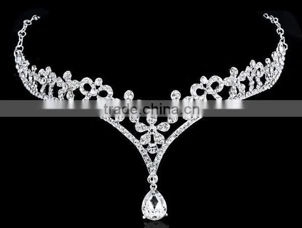 New Fashion Bridal Crystal Pendant Decorative Headband Tiara Crown Jewelry photo-2