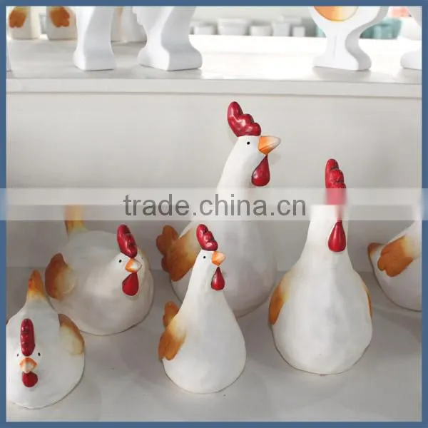 Christmas Decoration Ornaments White Ceramic Chicken photo-6