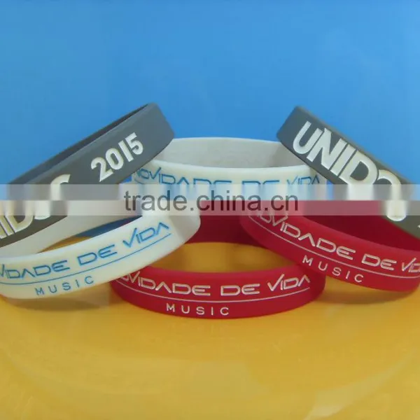 Debossed Inkfilled Wristbands /Engraved Colors Filled Wristbands /Inkfilled Wristbands