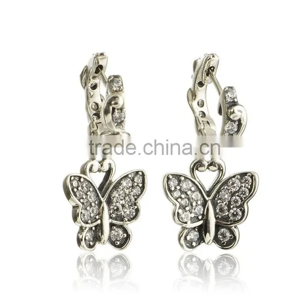 Handmade Latest Cute Girls Butterfly Earring Studs With Lot Of Gemstones photo-6