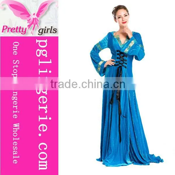 Blue Sexy Dress Long Evening Gown For Mature Woman photo-4