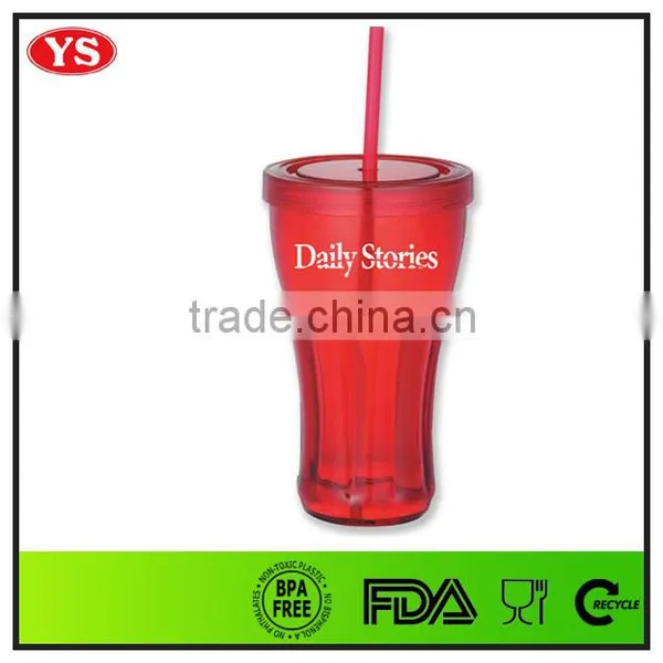 16oz Customized Plastic Soda Cups With Lid and Straw photo-3