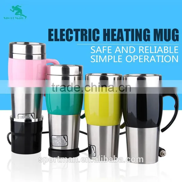 Promotional Gift Electric Car Heated Coffee Mug 16oz Coffee Thermo Coffee Mug Travel Water Mug