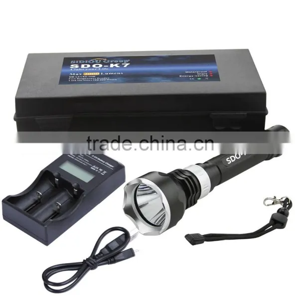 2000LM Super Bright XM-L L2 LED Waterproof Underwater Diving Flashlight Torch+2*18650 3000mAh Rechargeable Battery+Charger photo-5