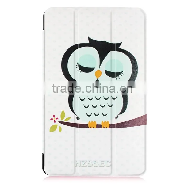 Embossed Owl Pattren Case Stand pu Leather Tablet Cover Case for Samsung Tab E 8.0 photo-2