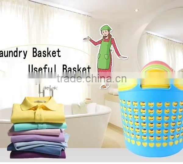 2015 High Quality Basket 57 Baby Available Plastic Round Storage Basket Luandry Bags