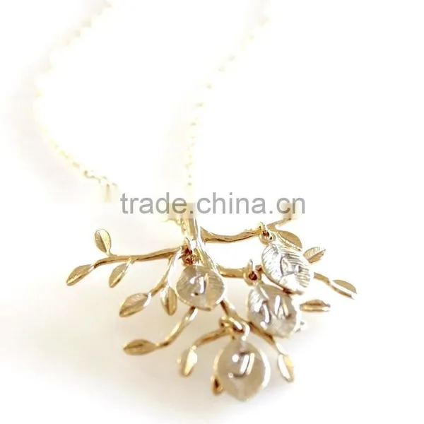 FAMILY TREE Necklace, Mother Grandmother Personalized Jewelry,18K Gold Stainless Steel Pendant photo-2