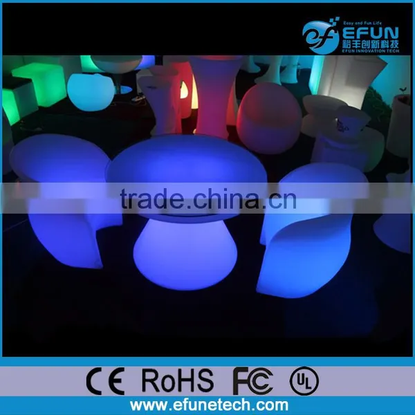 Modern Desgin Led Light Cafe Table and Chairs , Led Garden Table Chair photo-2