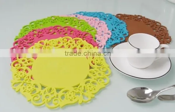 Colorful Flower Shaped Non Slip Coffee Cup Coaster Mat photo-3