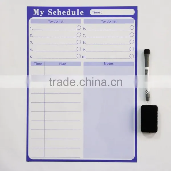 Magnetic Calendar To-do List Custom Design Magnet Dry Erase Board for Kitchen Memo photo-3