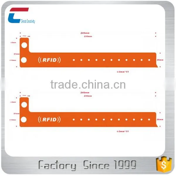 Disposable Paper NFC Bracelet Adjustable Soft PVC RFID Wristband photo-2