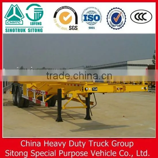 High Quality 2 Axles 40ft Skeleton Container Chassis Truck Trailer in China for Sale photo-3