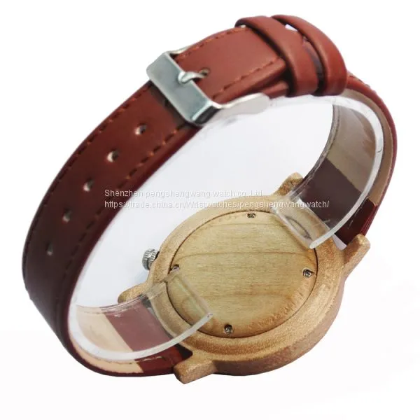 2017 New Design Red Sandal Wood and Maple Wood Ladies Watch photo-5
