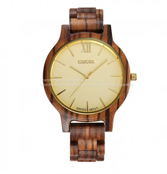 Roma Numbers New Women Style Classic Wooden Wrist Watch photo-5